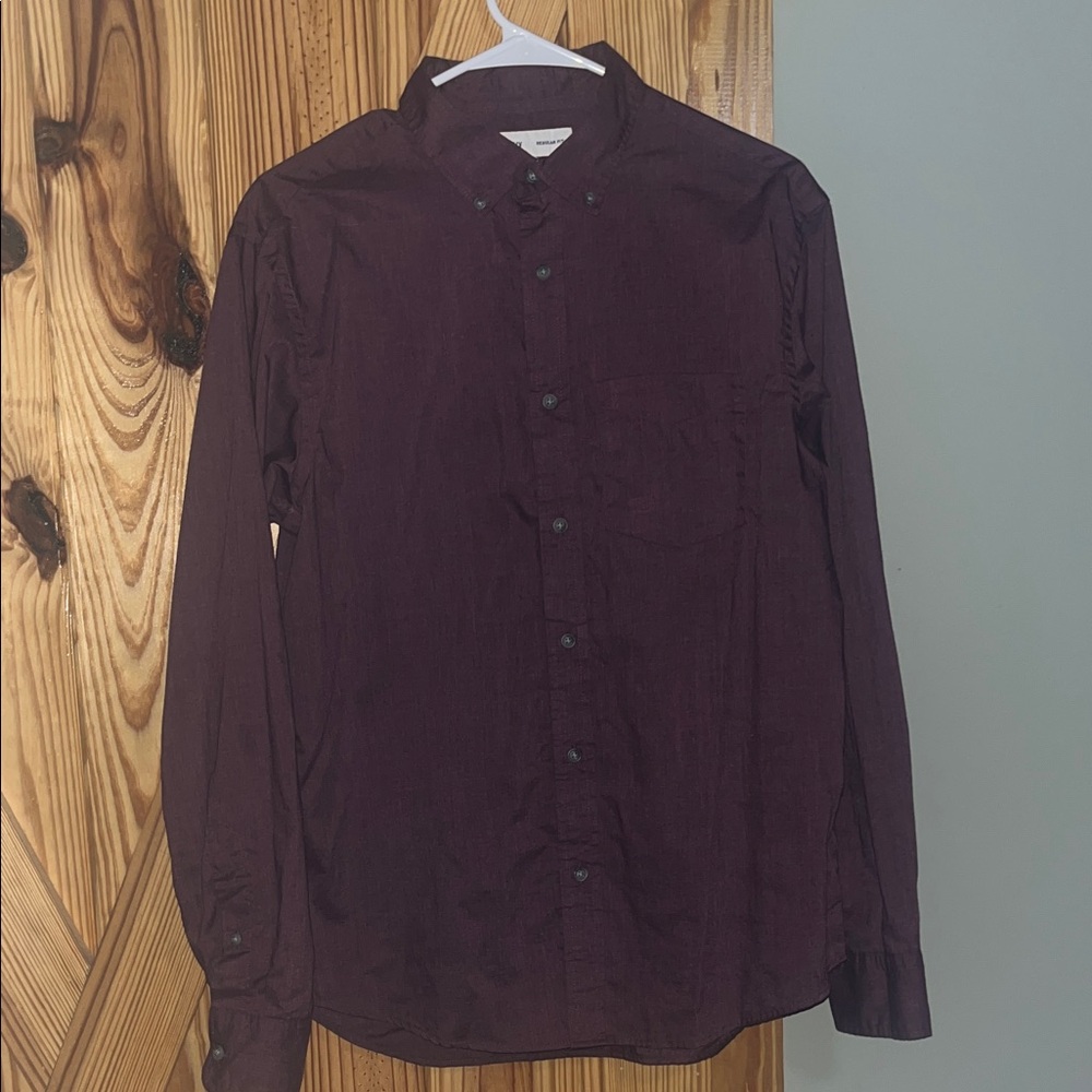 Old Navy Men's Dark Maroon Casual Shirt